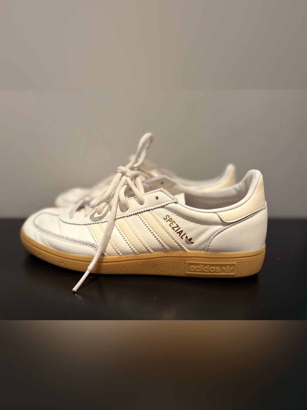 adidas Spezial White Leather Sneakers with Gum Sole